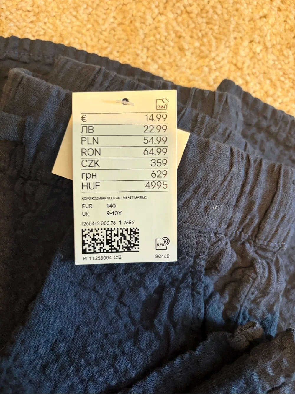 H&M Relaxed Fit Boy's Navy Waffle Lounge Pants & Shirt